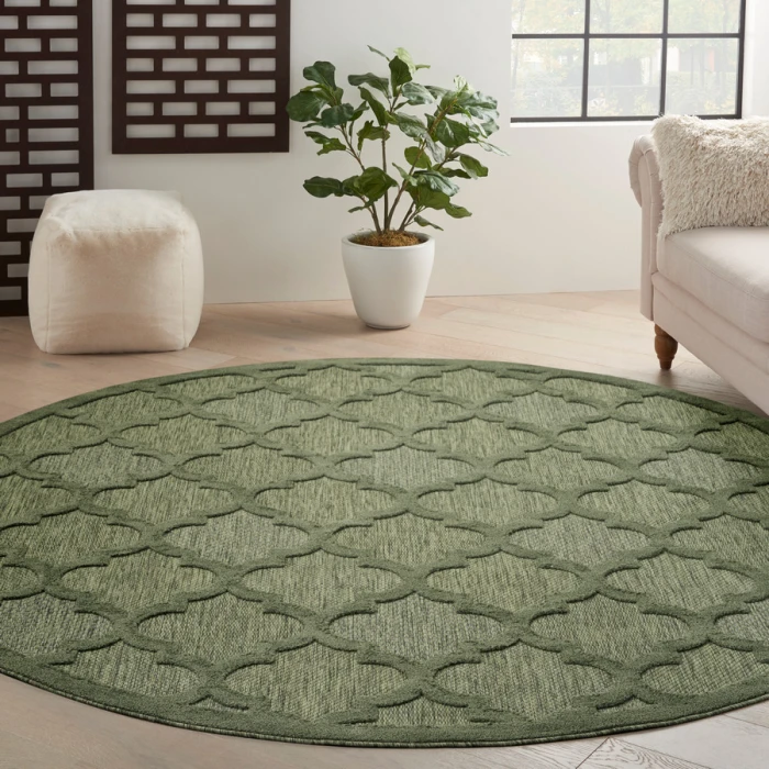Nourison Home Easy Care Green NES01 8 ft. Round Rug