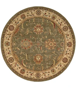 Nourison Home Living Treasures LI04 Green 5 ft. 10 in. Round Area Rug