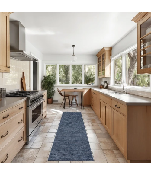 Nourison Washable Solutions Navy Blue WSL01 8 ft. Rect. Rug