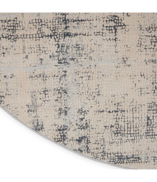 Nourison Rustic Textures Area Rug RUS06 Ivory/Blue 7'10" Round