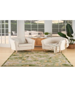 Nourison Home Aloha ALH17 Ivory Green 5 ft. 3 in. X 7 ft. 5 in. Area Rug