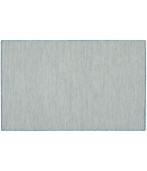 Nourison Courtyard Ivory Aqua COU01 5 ft. Square Rug