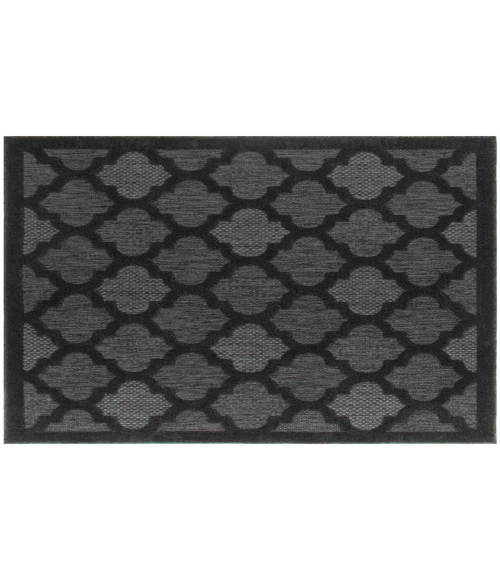 Nourison Easy Care Charcoal Black NES01 5 ft. Square Rug