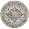 Nourison Home Vintage Kashan VKA07 Ivory Blue 6 ft. Round Area Rug
