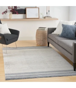 Nourison Home Astra Machine Washable ASW04 Ivory Blue 5 ft. 3 in. X 7 ft. Area Rug