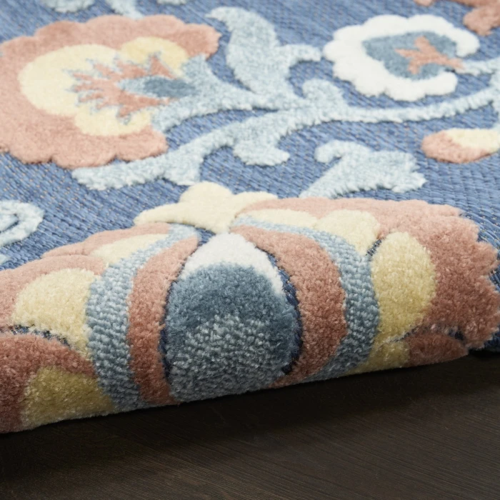 Nourison Aloha Blue Rose ALH17 2 ft. 8 in. X 4 ft. Rect. Rug