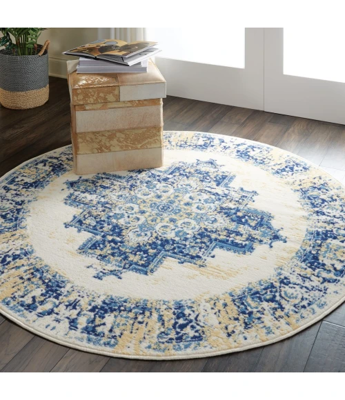 Nourison Grafix Round Area Rug GRF14-White
