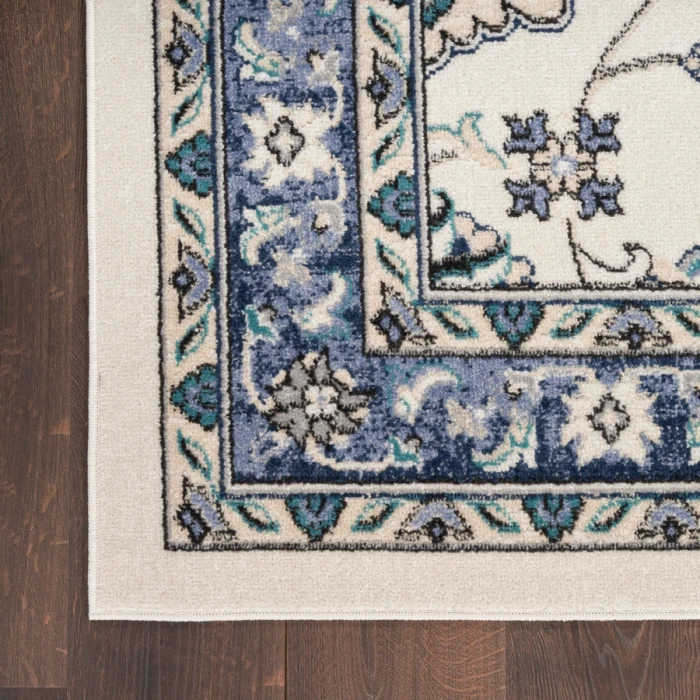 Nourison Home Nourison Essentials Ivory Blue NRE05 4 ft. X 6 ft. Rectangle Rug