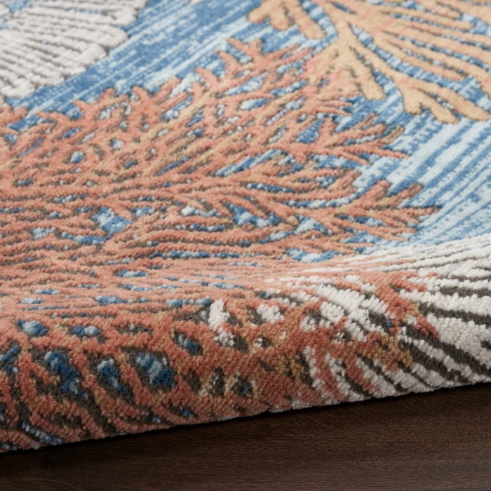 Nourison Seaside Blue Multicolor SDS04 8 ft. X 10 ft. Rect. Rug