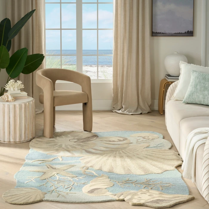 Nourison Waterside Blue WRS01 5 ft. X 7 ft. Rect. Rug