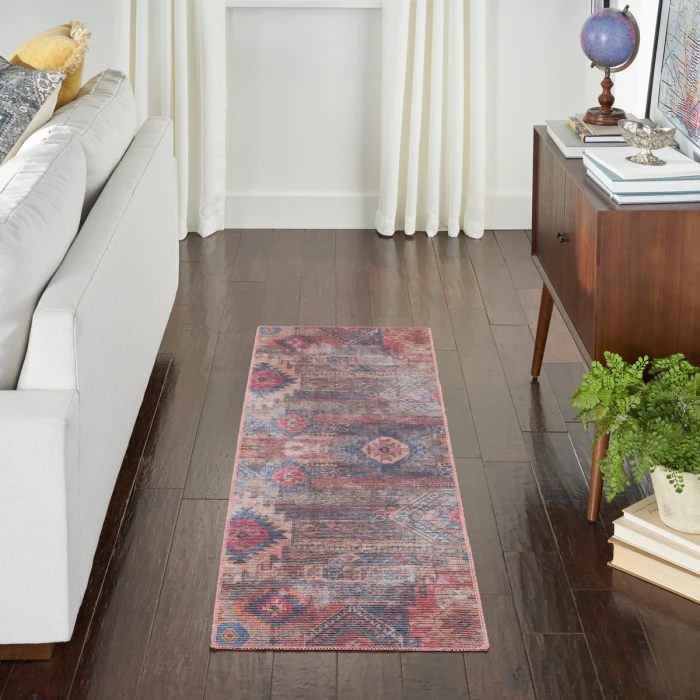 Nicole Curtis Machine Washable Series 1 Area Rug SR106 Multicolor 7' Runner