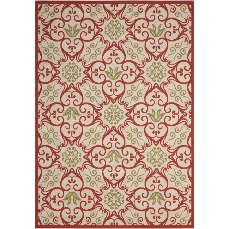 Nourison Caribbean Area Rug CRB02-Ivory/Rust