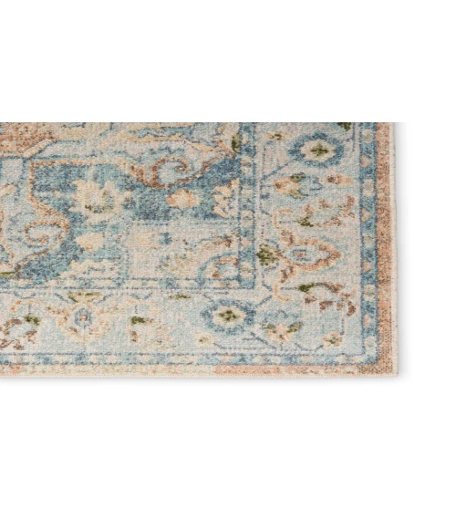 Nourison Astra Machine Washable Beige Blue ASW12 6 ft. 7 in. X 9 ft. Rectangle Rug