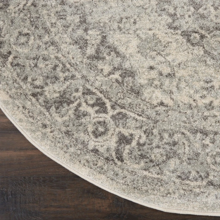 Nourison Tranquil Round Area Rug TRA05-Ivory/Grey
