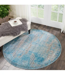 Nourison Home Karma KRM01 Blue 5 ft. 3 in. Round Area Rug