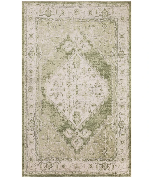 Nourison Astra Machine Washable Ivory Green ASW11 4 ft. X 6 ft. Rectangle Rug