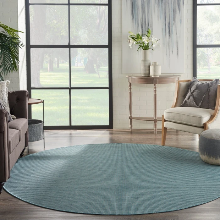 Nourison Positano Round Area Rug POS01-Aqua