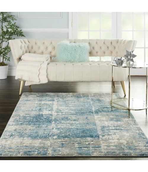 Nourison Solace Area Rug SLA02-Ivory/Grey/Blue