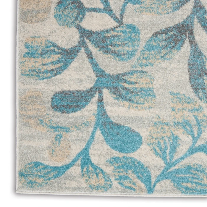 Nourison Tranquil Area Rug TRA03-Ivory/Turquoise