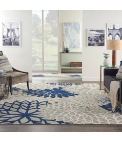 Nourison Home Aloha ALH05 Ivory Navy 9 ft. 6 in. X 13 ft. Area Rug