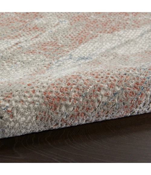 Nourison Rustic Textures Area Rug RUS15-Light Grey/Rust