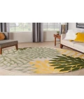 Nourison Aloha Green Multicolor ALH05 5 ft. 3 in. Round Rug