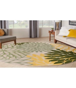 Nourison Home Aloha ALH05 Green Multicolor 5 ft. 3 in. Round Area Rug