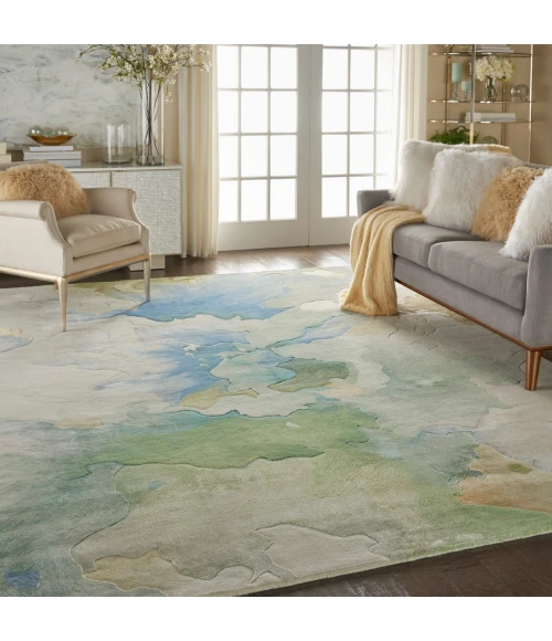 Nourison Prismatic Area Rug PRS16 Seafoam 9'9" x 13'9"
