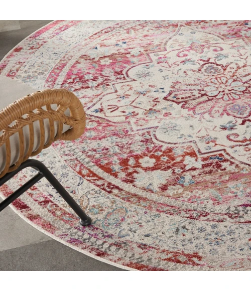 Nourison Vintage Kashan Area Rug VKA07-Red/Ivory