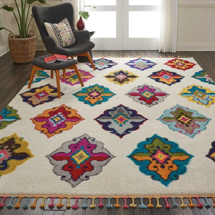 Nourison Home Nomad White NMD06 8ft.10in. x 12ft. Rect. Rug