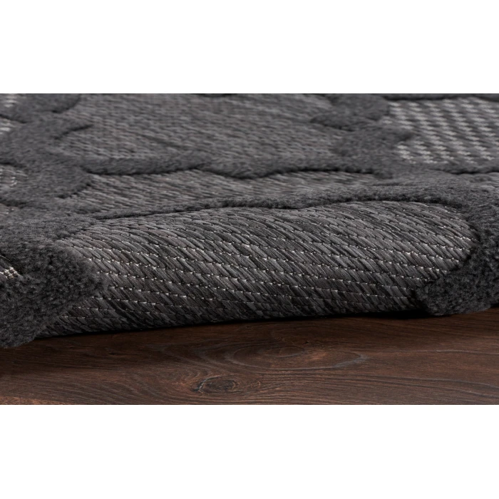 Nourison Easy Care Charcoal Black NES01 2 ft. X 6 ft. Rectangle Rug