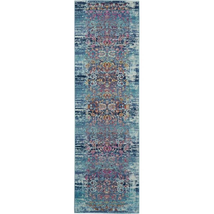 Nourison Vintage Kashan Runner Area Rug VKA02-Blue
