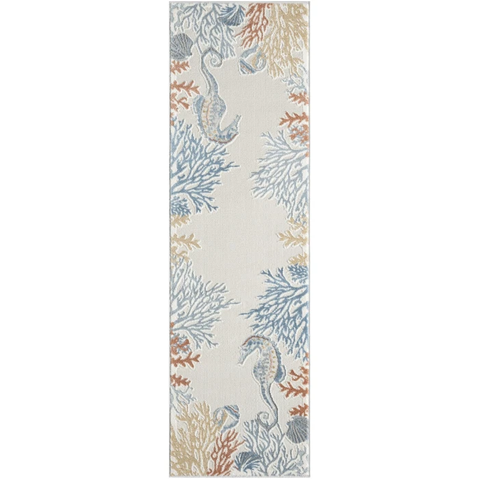 Nourison Seaside Ivory Multicolor SDS03 2ft. x 6ft. Rect. Rug