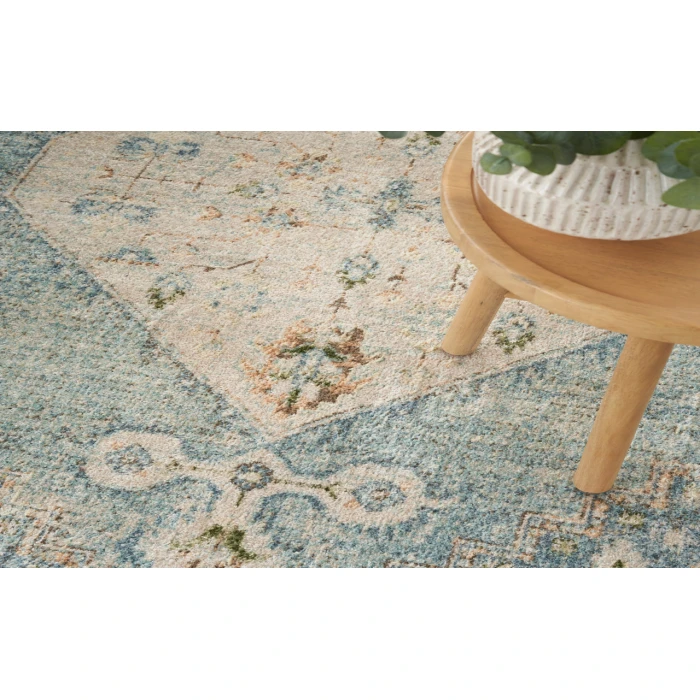 Nourison Astra Machine Washable Silver Blue ASW11 9 ft. X 12 ft. Rectangle Rug