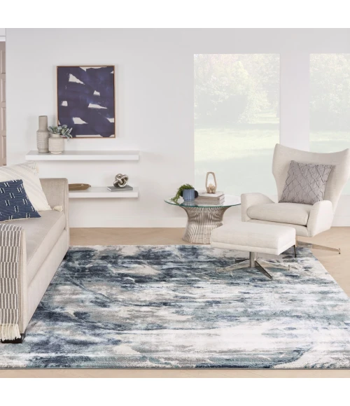 Kathy Ireland American Manor Area Rug AMR03 Blue/Ivory 9' x 12'