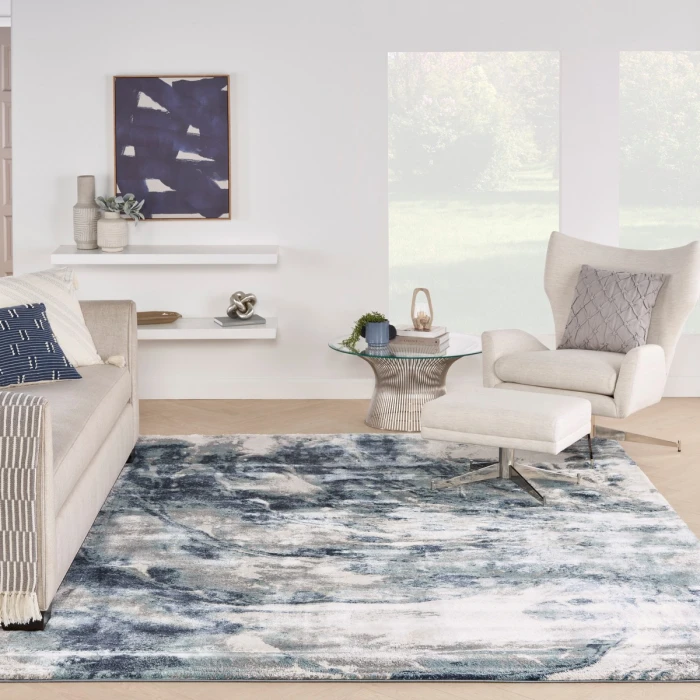 Kathy Ireland American Manor Area Rug AMR03 Blue/Ivory 9' x 12'