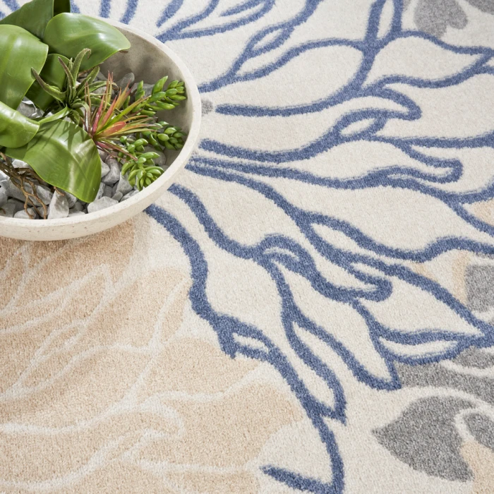 Nourison Passion Area Rug PSN17 Ivory Grey Blue