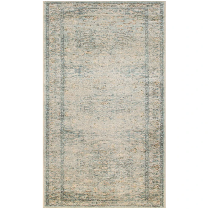 Nourison Astra Machine Washable Light Blue ASW12 2 ft. 2 in. X 10 ft. Rectangle Rug
