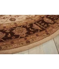 Nourison Home Heritage Hall Brown HE19 9ft. x Round Round Rug