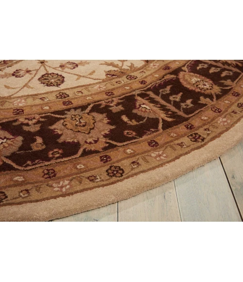 Nourison Home Heritage Hall Brown HE19 9ft. x Round Round Rug