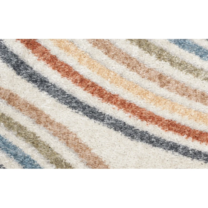 Nourison Astra Machine Washable Ivory Multicolor ASW08 5 ft. 3 in. Round Rug