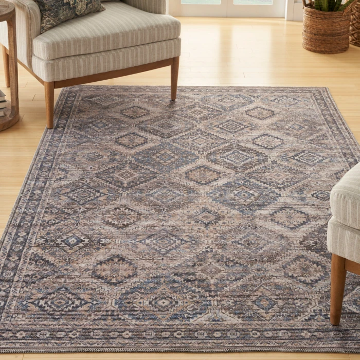 Nicole Curtis Machine Washable Series 1 Area Rug SR103 Ivory/Latte