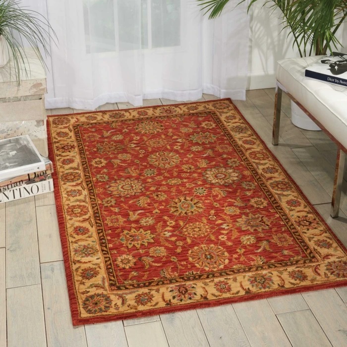 Nourison Home Living Treasures Red LI05 2ft.6in. x 4ft.3in. Rect. Rug
