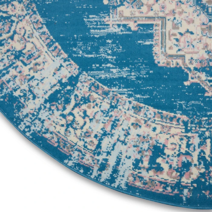 Nourison Grafix Round Area Rug GRF14-Blue