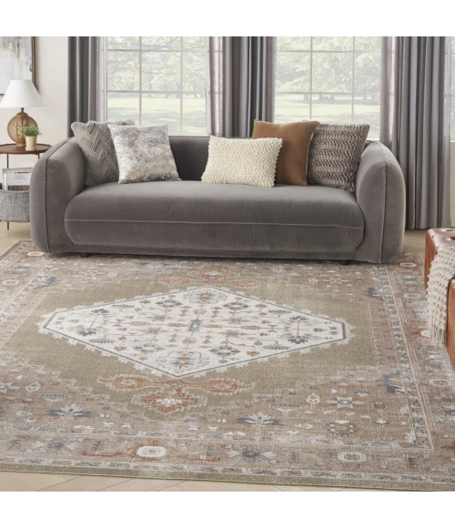 Nourison Astra Machine Washable Sage Multicolor ASW11 10ft. x 14ft. Rect. Rug