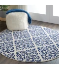 Nourison Grafix Round Area Rug GRF06-White/Blue