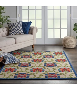 Nourison Home Aloha ALH19 Blue Multicolor 3 ft. 6 in. X 5 ft. 6 in. Area Rug
