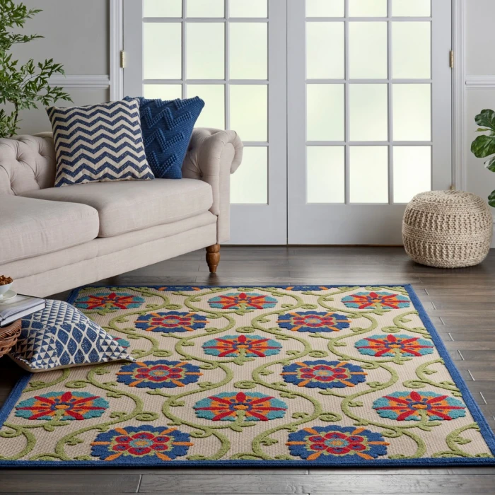 Nourison Aloha Area Rug ALH19-Blue/Multicolor
