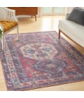 Nicole Curtis Machine Washable Series 1 Area Rug SR105 Red/Navy