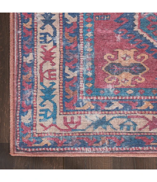 Nicole Curtis Machine Washable Series 1 Area Rug SR105 Red/Navy 2' x 4'